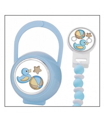 Set bebé pinza y portachupetes SB75115C- azul Bautizo & Bebé
