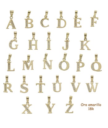 Colgante inicial letra inglesa con circonitas GL69-9mm en