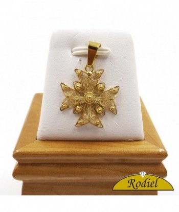 Colgante oro 18K filigrana cruz Venera 000400026 Joyas de Oro