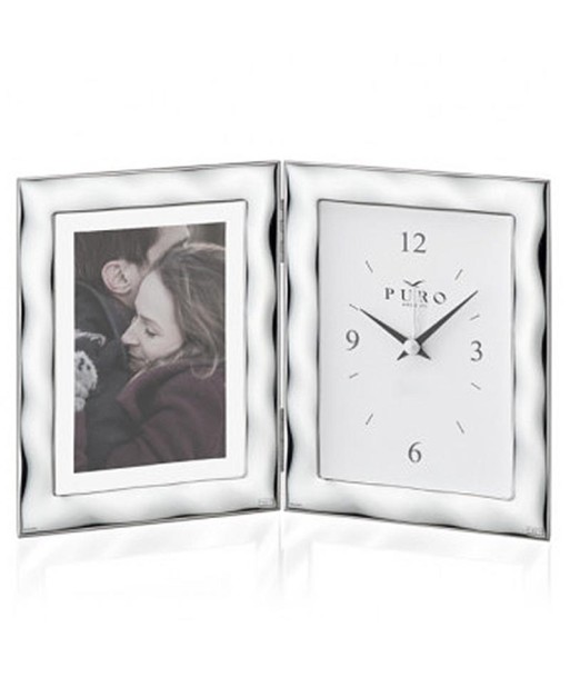 Marco y reloj bilaminado plata 1ª ley, PR8103/13DSC foto 13X18