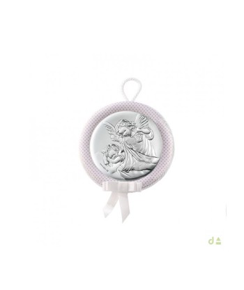 Medalla cuna BB-4MB-VL10491-1 (6,5 cm) rosa Bautizo & Bebé