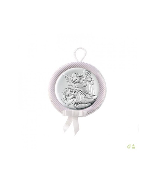 Medalla cuna BB-4MB-VL10491-1 (6,5 cm) rosa Bautizo & Bebé