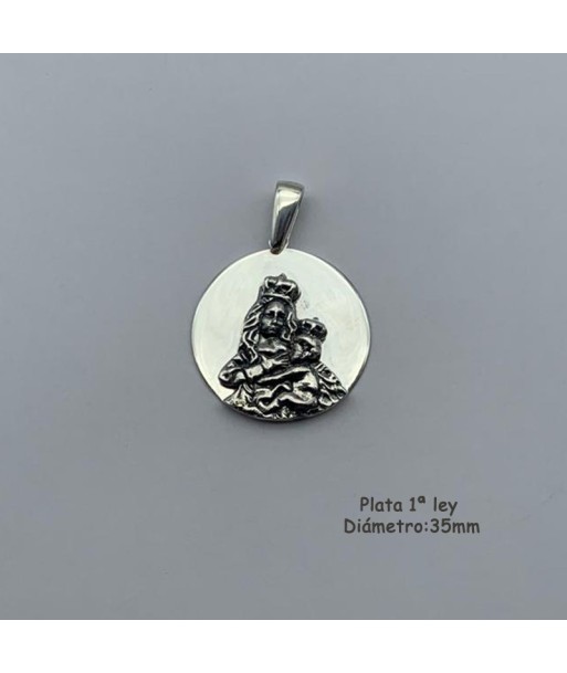 Medallón Virgen del Puerto en Plata 1ª Ley 003090079 (35mm)