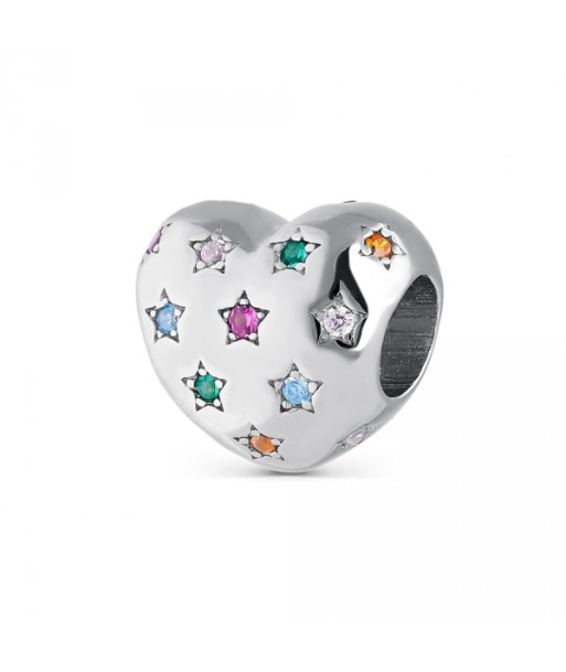 ABALORIO A TU LADO 9114334 Corazón multicolor Charms de plata