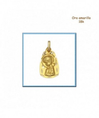 Medalla Virgen Niña oro 18 quilates (18K- 750mm) M213 Cruces
