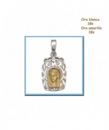 Medalla Virgen Niña oro 18 quilates (18K- 750mm) M338 Cruces
