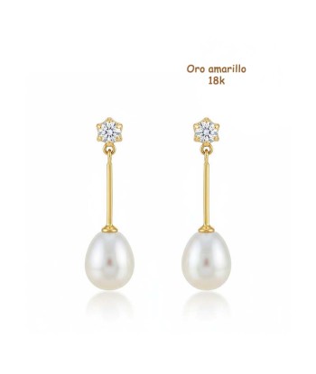 Pendientes oro y perla 18...