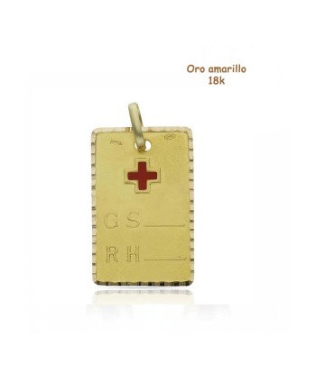 Colgante placa oro 18k...