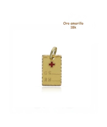 Colgante placa oro 18k...