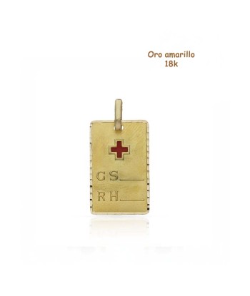 Colgante placa oro 18k...