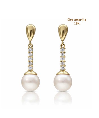 Pendientes oro y perla 18...
