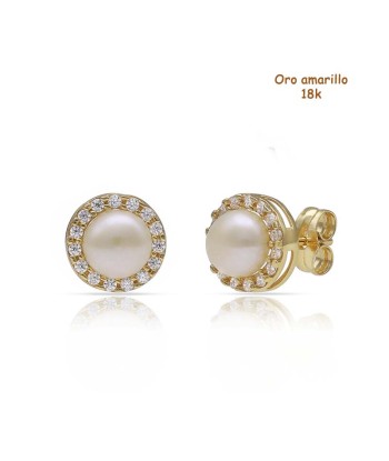 Pendientes perla - oro 18...