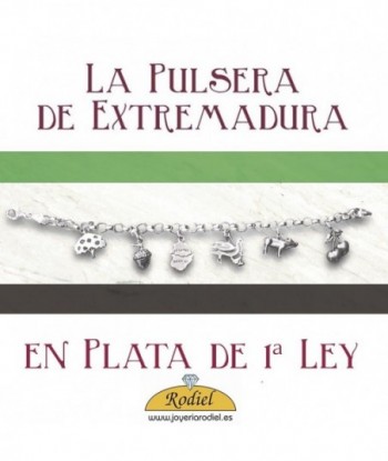 Pulsera de Extremadura en plata de 1ª Ley Pulseras de plata